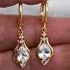 Luxury Temperament Drop-shaped Ntural Gemstone  Popular Jewelry Diamond-set Zircon Dangle Earrings for Women Gift