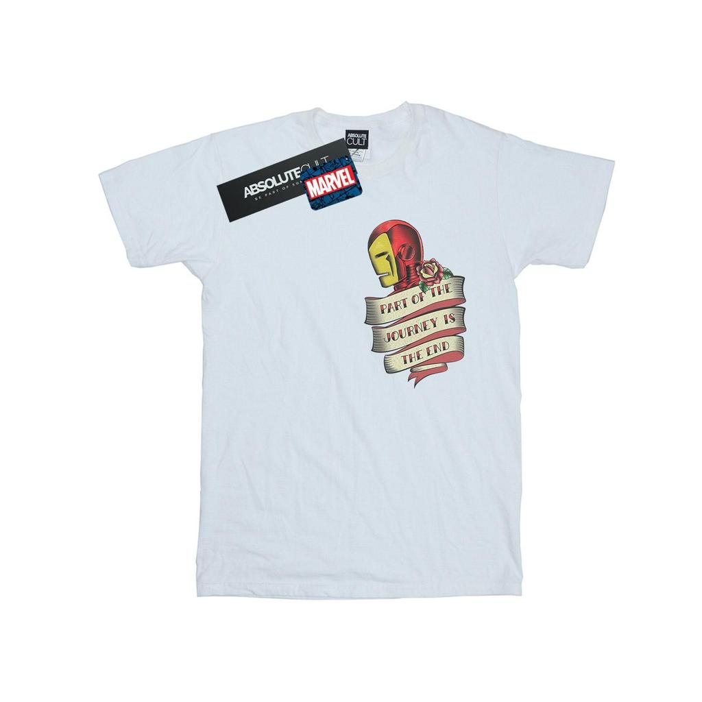 Marvel Mens Iron Man Tattoo Journey Breast Print T-Shirt