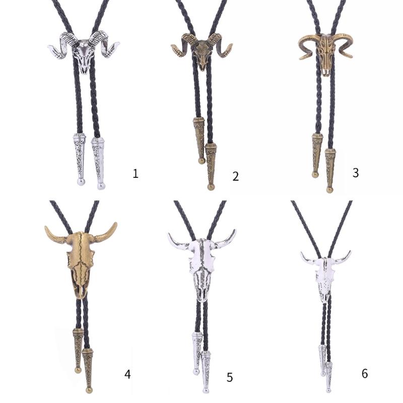 Элегантный черный галстук-боло с подвеской в ​​виде быка, ковбойский галстук-боло в стиле вестерн, стильный галстук-боло для ковбойского костюма.
