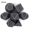 7 Pcs Silver Standard Metal Dice Solid Metal Polyhedral Dice Set Suitable for Role-Playing RPG  Board Game Card Game
