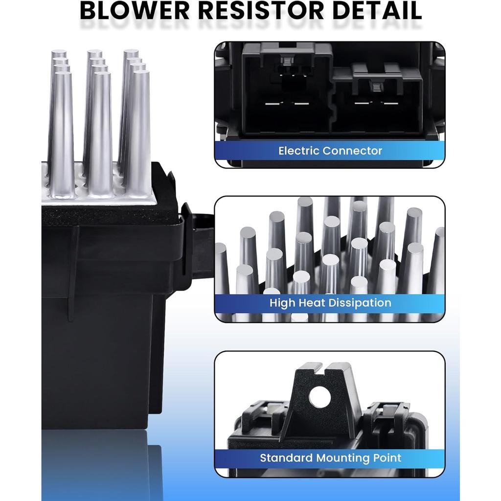 Blower Motor Resistor for Select 2007-2013 Chevy Silverado Tahoe Equinox/GMC Sierra Yukon/Buick/Cadillac/Dodge/Chrysler Replace #15141283 13598134