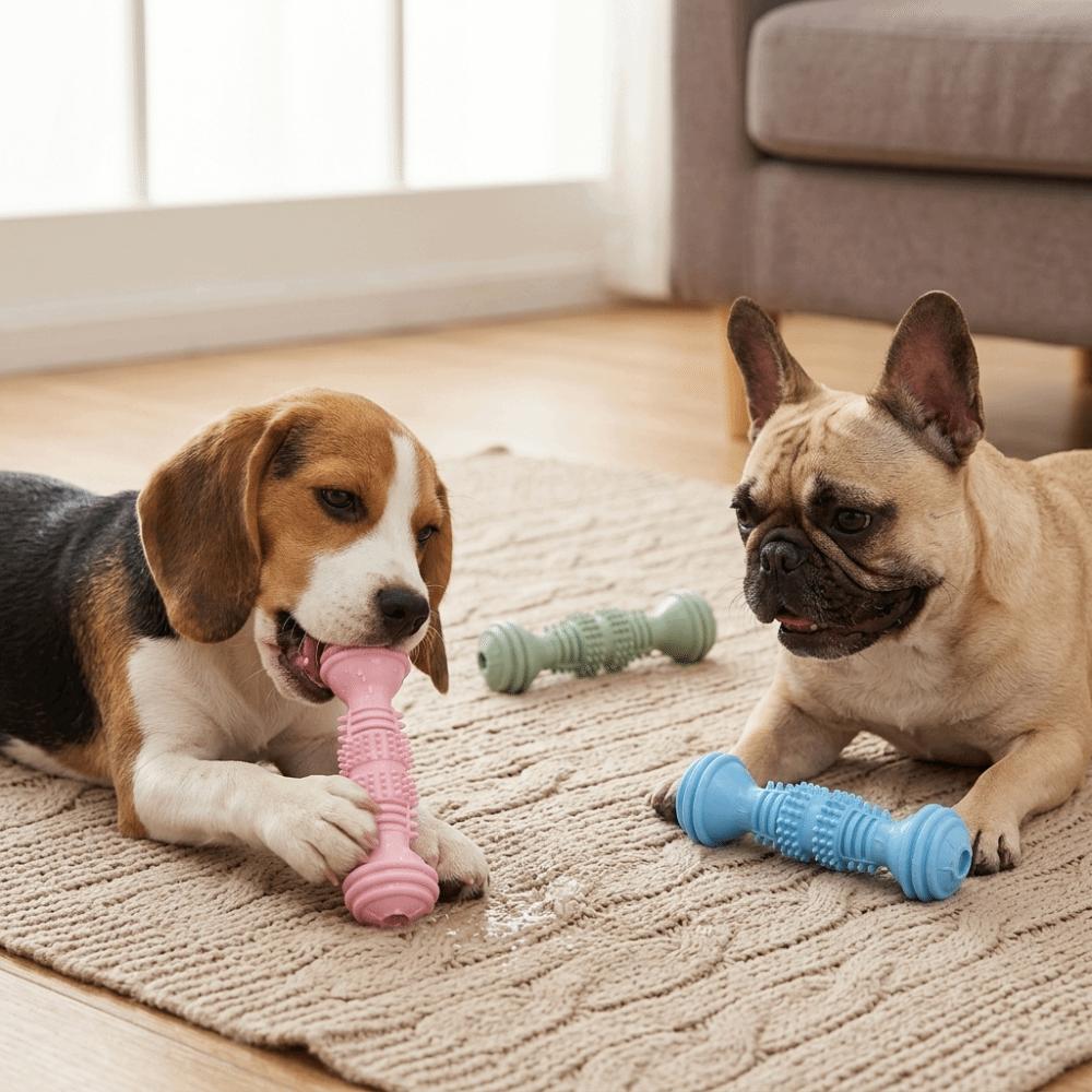 TPR Made Dumbbell Dog Chew Toy Bite Tough Puppy Teeth Cleaning Toy Pet Chew Stick Teeth Cleaning