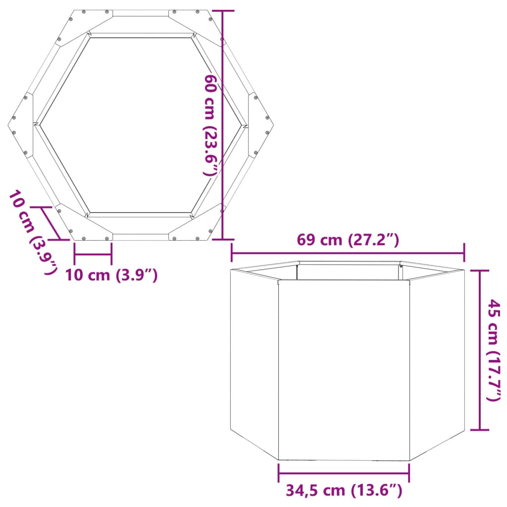 White Hexagonal Planter