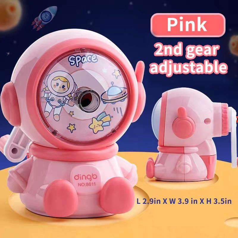 1pc Astronaut Cartoon Pencil Sharpener Students Pencil SharpenerHand Crank Manual Sharpener Cartoon Pencil Cutter For SchoolStat