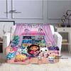 Cute Cartoon Gabby's Dollhouse Blanket Creative Flannel Fluffy Fleece Throw Blanket Children and Adult Gift Sofa Travel Camping