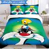 Cartoon rabbit Yellow Bird 3pcs K-pop music group Bedding set,Ideal for Bedroom, Dormitory,Including Duvet Cover And 2pcs Pillowcases,Fan gifts