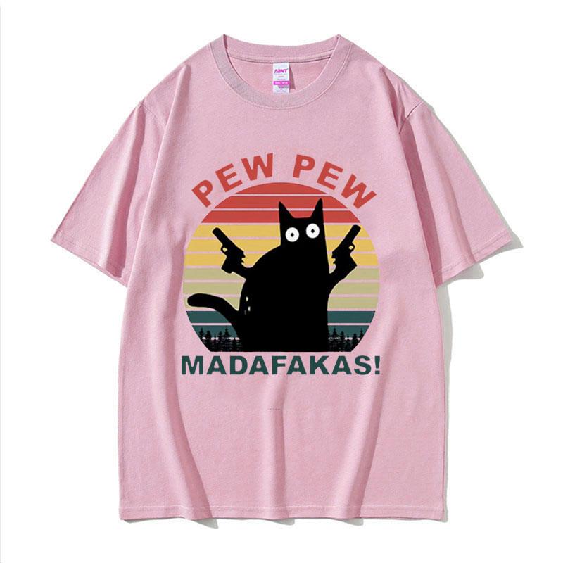 Пиу Пиу Мазафакас Милый Кот Смешные Коты Любители Мем Футболка Мужчины Женщины Харадзюку Одежда Футболка Мода Эстетичная Хлопковая Футболка