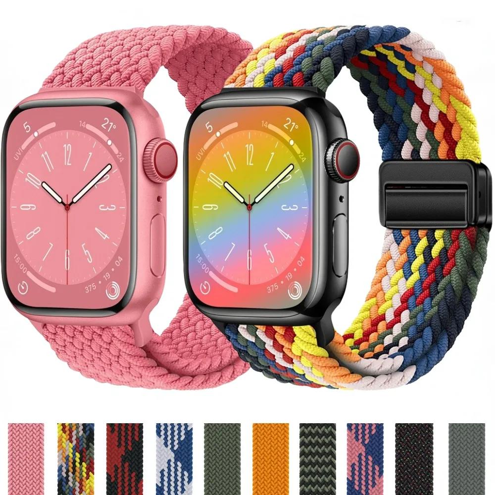Нейлоновый браслет для Apple Watch ремешок 10 9 8 7 46мм 42мм 45мм 41мм Ultra 2 49мм Ремешок для iWatch Серии 6 5 4 3 SE 44мм 40мм Ремешок