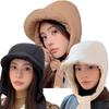 Winter Bomber Hats Down Cotton Bib Cap New Ear Protection Hat  Men Women