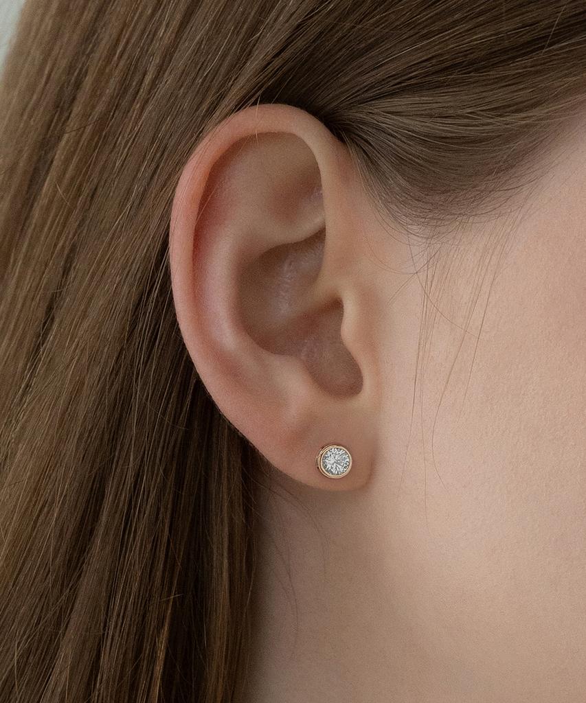 Серьги Mcel 14K Moa с безелем и кубическим цирконием