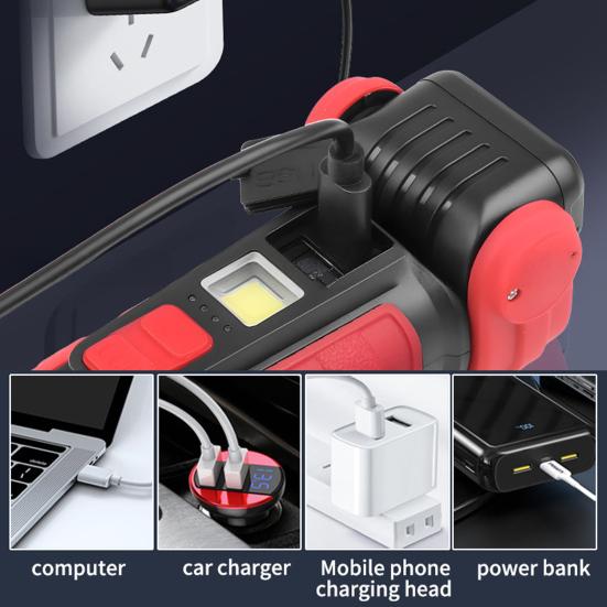 Flashlight 300-500 Lumens USB Rechargeable Magnetic Flashlight with COB Sidelight Waterproof Small LED Flashlight