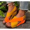 Fashion New Women's Contrast Color Wedge Sandals Summer Peep Toe Non Slip Beach Shoes Woman Comfortable Platform Roman Sandalias Mujer