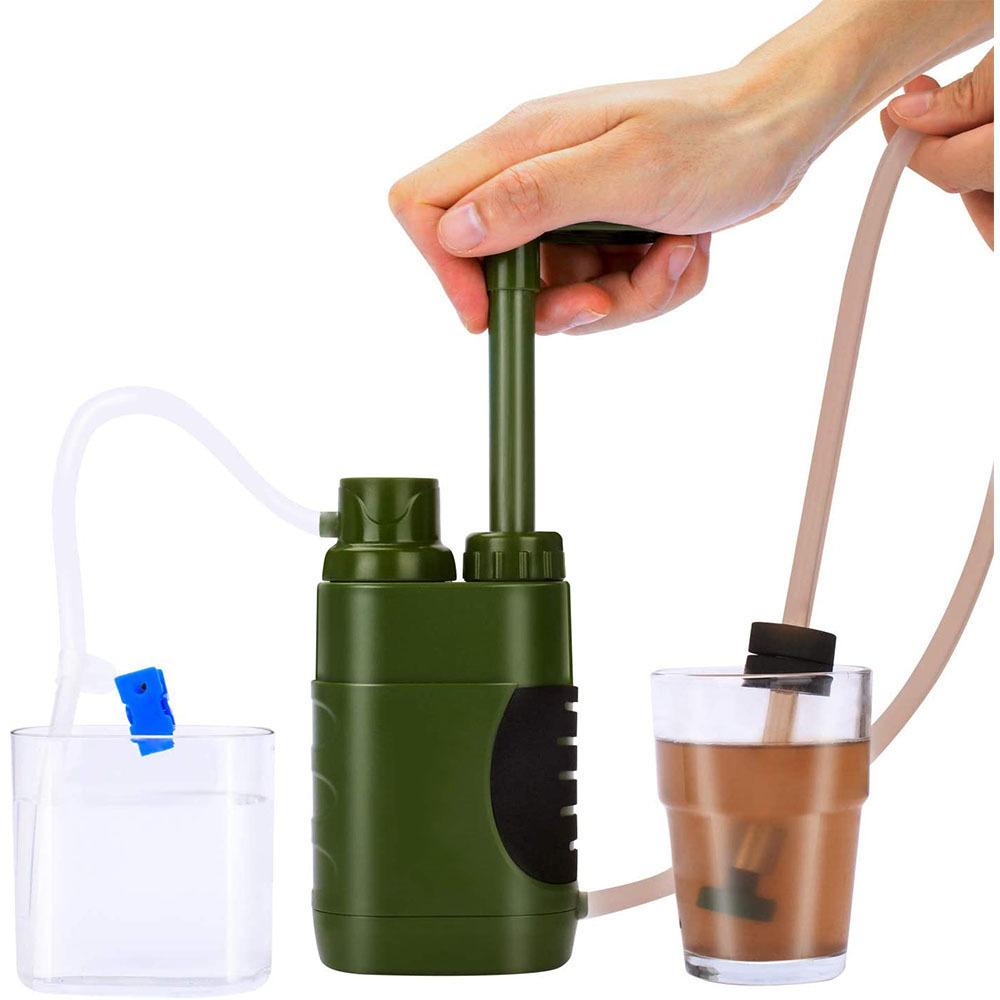 0.01um Portable Water Filter Pump Hand‑Press Outdoor Water Purifier Survival Filtration System for Camping Hiking Emergency