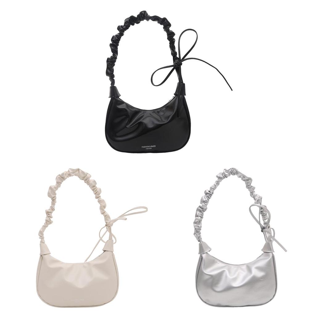 Minimalist Pu Underarm Purse With Zip Closure For Women Street Fashion Accessories