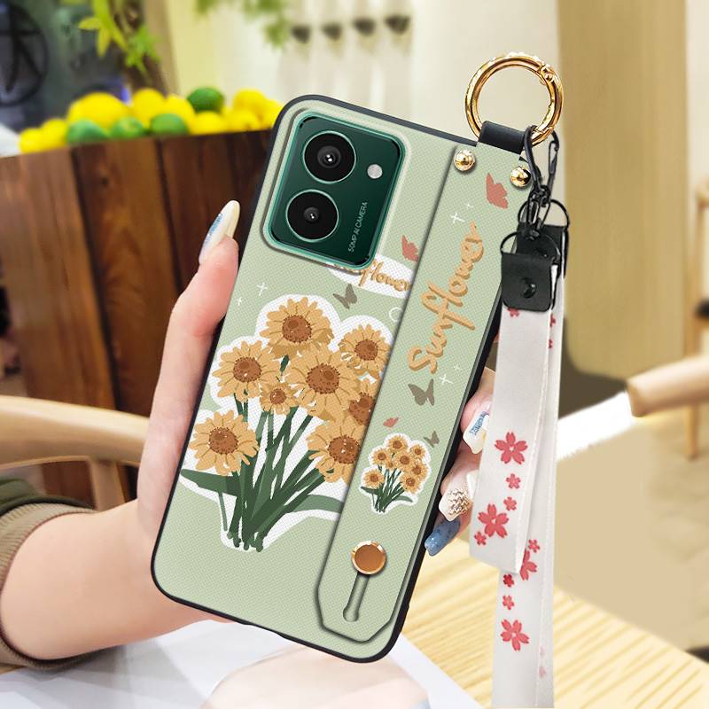 Подставка-держатель для телефона Чехол для телефона для Nokia HMD Pulse/Pulse+/Pulse Pro Прочный Водонепроницаемый Ремешок на запястье Шнурок Цветок