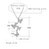 Серебряное ожерелье-бабочка в японско-корейском стиле с циркониевыми бриллиантами для женщин