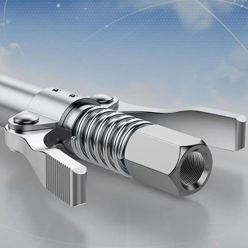 Соединительная муфта для инструмента для смазки 10000 PSI, прочная, быстрозажимная и отсоединяемая, двойная ручка, нержавеющая сталь, наконечник NPTI/8 для инструмента для смазки без утечек