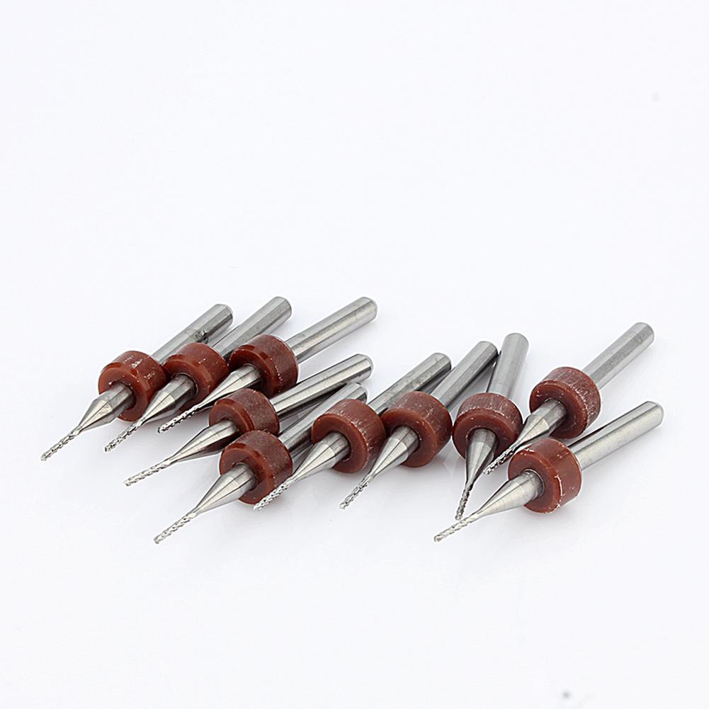 10 Carbide Drill Bits 0.8mm Tungsten Steel Blade CNC PCB Engraving Bit Tool