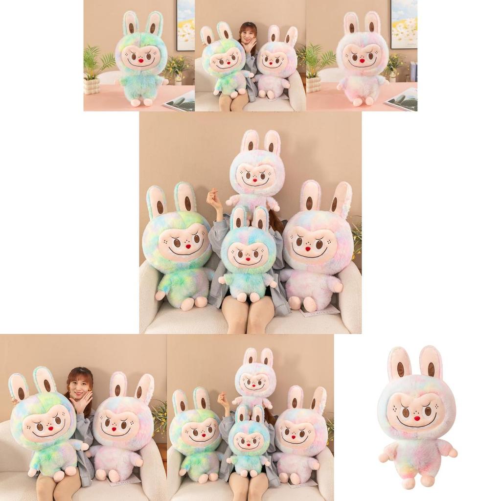 Colorful New Plush Tie-dye Mink Fur Doll Toy Adorable Soft Stuffed Animal For Kids