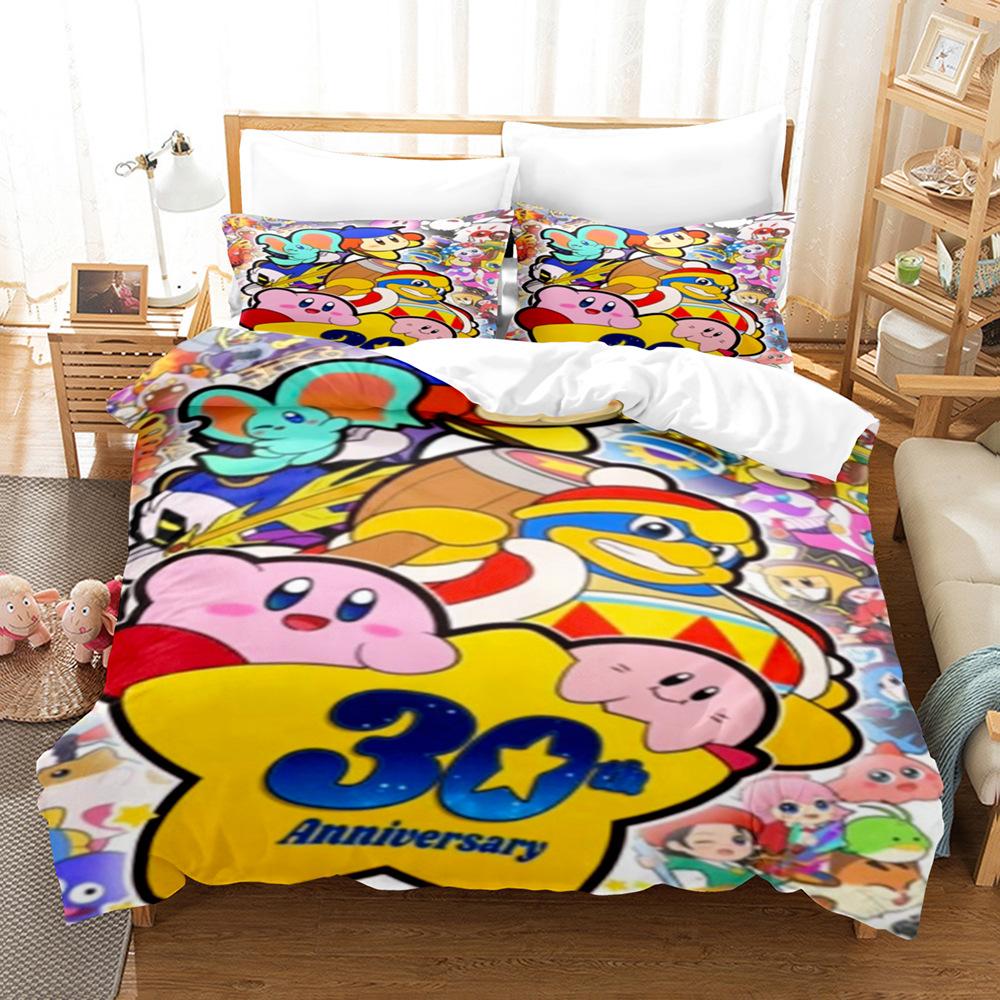 Звезда Кирби 3D Цифровая Печать Пододеяльник Простыня Комплект из Трех Предметов Домашний Текстиль Постельное Белье