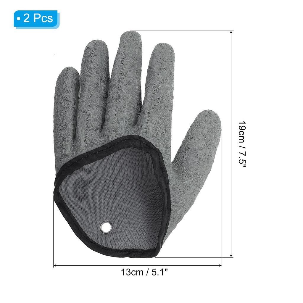 PATIKIL Мужские рыболовные перчатки, Набор из 2 штук, Профессиональные перчатки для ловли рыбы для рыбаков, Нескользящие, Устойчивые к проколам, Водонепроницаемые перчатки для филирования