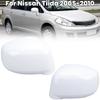 Накладка на зеркало заднего вида Для Nissan Tiida 2005 2006 2007 2008 2009 2010 Белая Накладка на корпус бокового зеркала двери Автоаксессуары