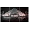 Three Piece Picture Canvas Print Louvre Paris France