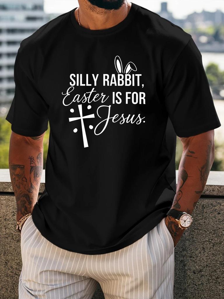 Silly Rabbit Easter Is for Jesus Christian Easter Bunny Graphic T-Shirt