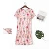Plus Size Summer Women Nightdress Short Sleeve Cute Cartoon Sleepwear Sweet O Neck Nightgowns Pyjamas Lady's Cotton Sleepdress