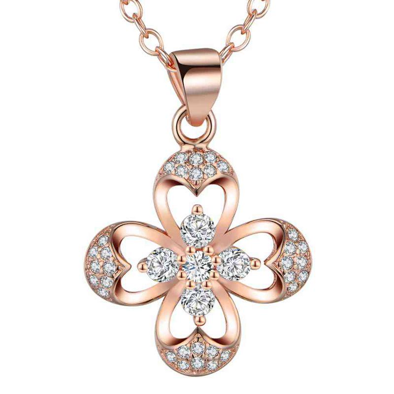 Универсальное колье из розового золота и серебра 925 пробы