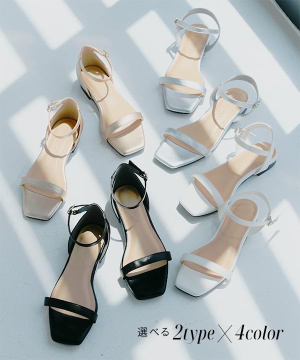 Flat Sandals S Off White [Kobe Lettuce] Sandals, Delicate, Women's, Simple, Clean, Casual, Women's [I2581] Band,