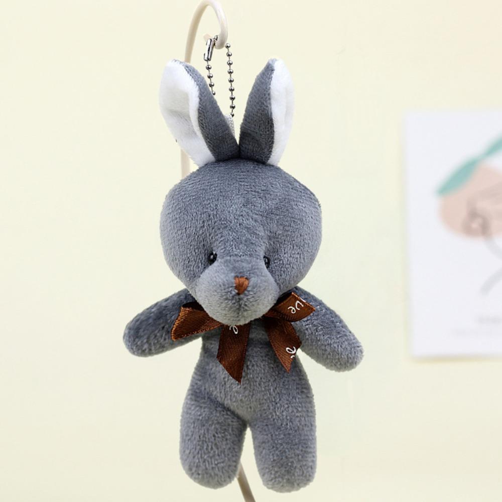 with Bow Tie Mini Teddy Dolls 16cm Keychain Pendant Cute Stuffed Rabbit  Kids