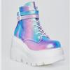 Colorful High-Top Thick-Soled Casual Women's Shoes - Large Sizes
