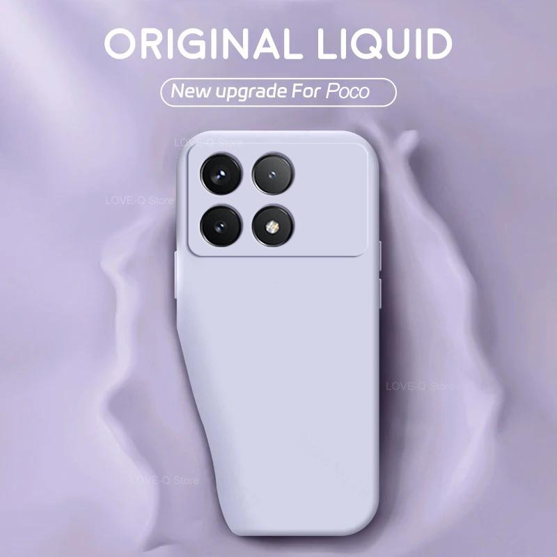 Для Poco X6 Pro Чехол Противоударный Жидкий Силикон Мягкий TPU Чехлы для Телефонов Xiaomi Poco X6 Pro 5G Poco X 6 X6Pro PocoX6 Pro Задняя Крышка