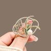 Antique Orchid Brooch Female High-End Sense Of High-End Pearl Temperament National Style Brooch Niche Pin Antique Cheongsam Accessories