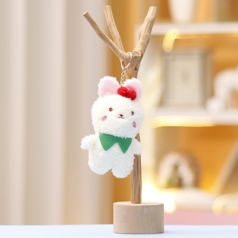 Rabbit Panda Keychain Cute Cartoon Girl Backpack Decorative Pendant Plush Doll