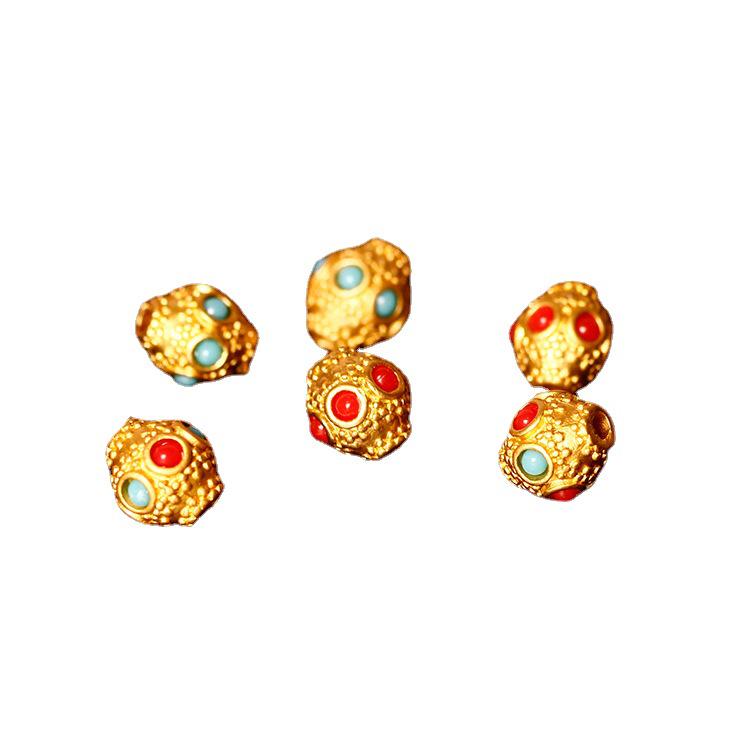 DIY ювелирные аксессуары: Матовое золото Стрекоза Глаз и Бирюзовые Инкрустированные Бочонки Разделители