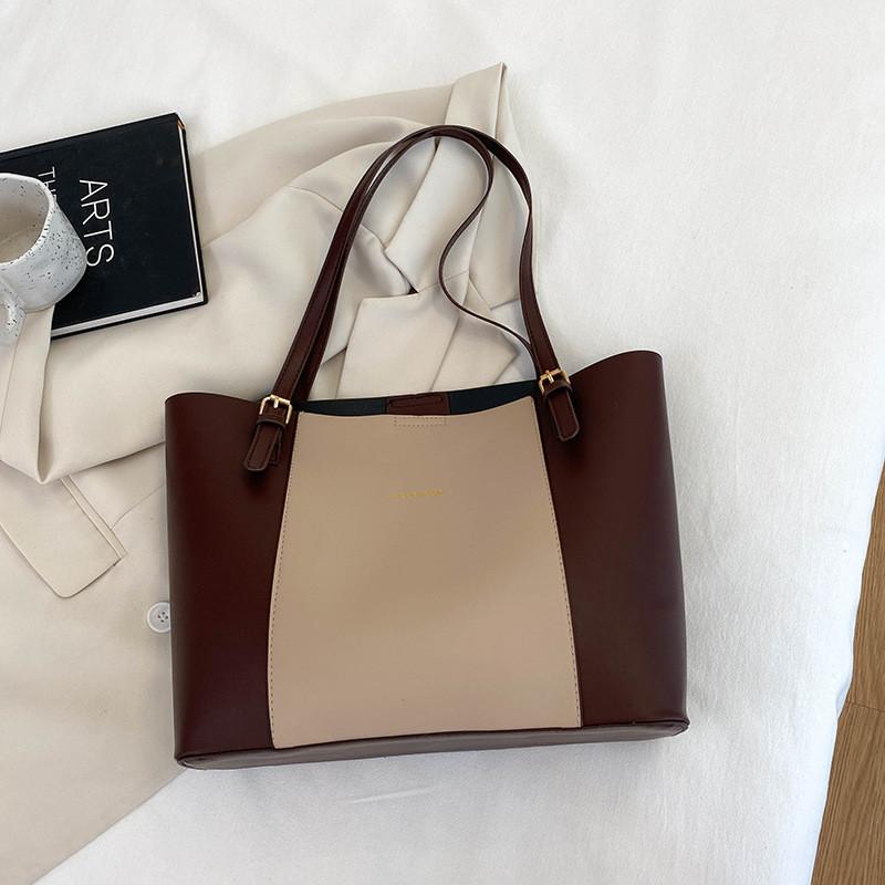 Stylish Large Capacity Black Pu Tote Bag For Women Trendy Street Fashion