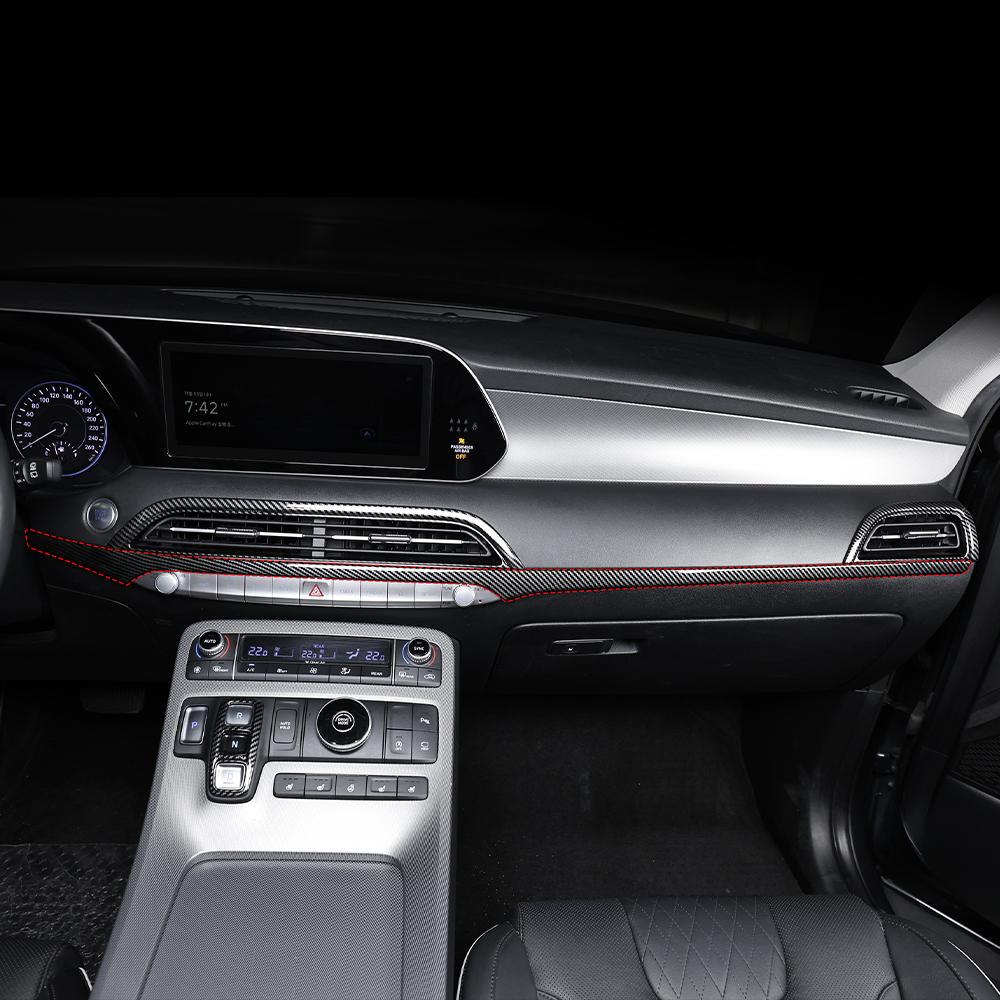 Для Hyundai Palisade 2020-2026 Накладка на центральный воздуховод панели приборов, Декоративная накладка на приборную панель, Аксессуары для отделки интерьера, LHD