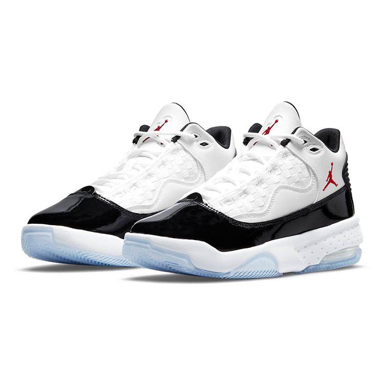 Air Jordan Max Aura 2 GS White Gym Red Kids Sneakers Black CN8094-102