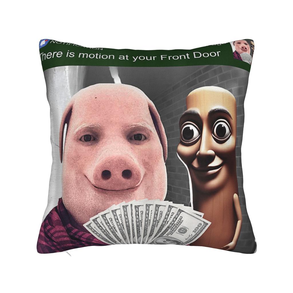 Tung Tung Tung Sahur Brainrot Funny Pillow Case Comfy Pillow Cover Kawaii Pillowcases For Sofa Home Decoration