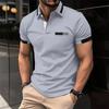 Summer Men's Casual Short Sleeve Polo Shirts Fashion Patchwork Business Sports Breathable Tees Tops