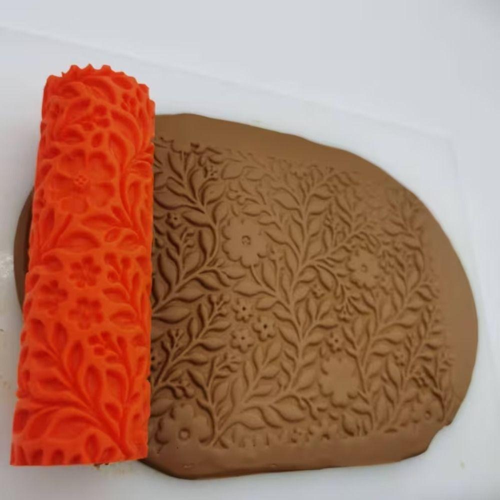 Daisy Flower Pattern Clay Roller Versatile Reliefs Tool Creative Embossed Rod  Art Craft