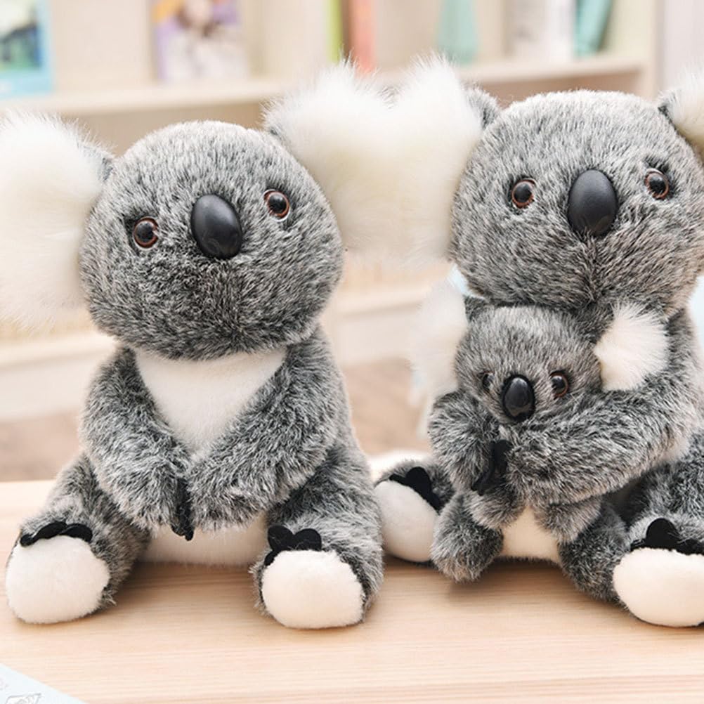 POPETPOP Koala Plush Soft PP Cotton Cute Simulation Animal Doll for Home and Office Decor Toy, 11-inch, Material, Gray, Kids,