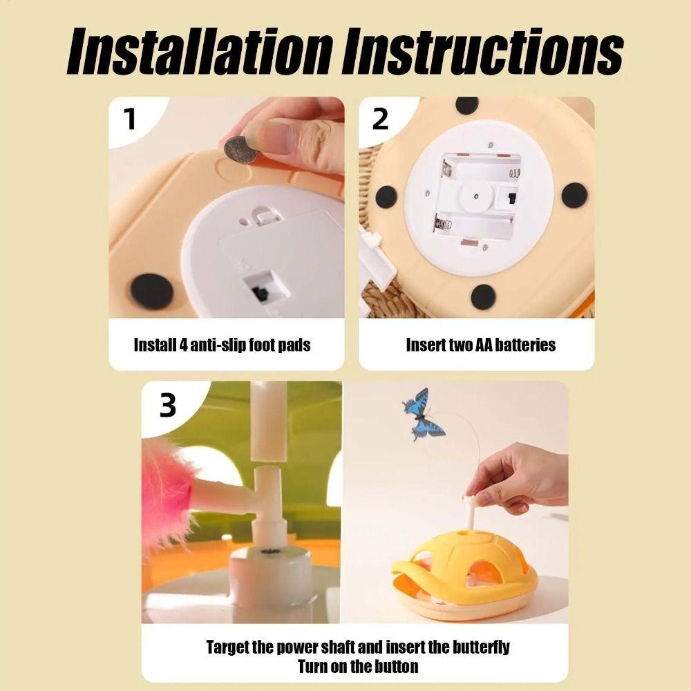 Creative Electric Cat Rotating Toy Self-Moving Butterfly Cat Teaser Toy Pet Exercise