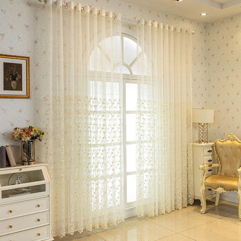 Вышитый свет Роскошный экран для окна Спальня Гостиная Балкон Прозрачный экран Солнцезащитный экран Водорастворимая вышитая марля Мечта Шейдинг