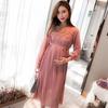 Chiffon Dresses Maternity Clothes For Pregnant Women Long Sleeve Pleated Dresses Pregnancy