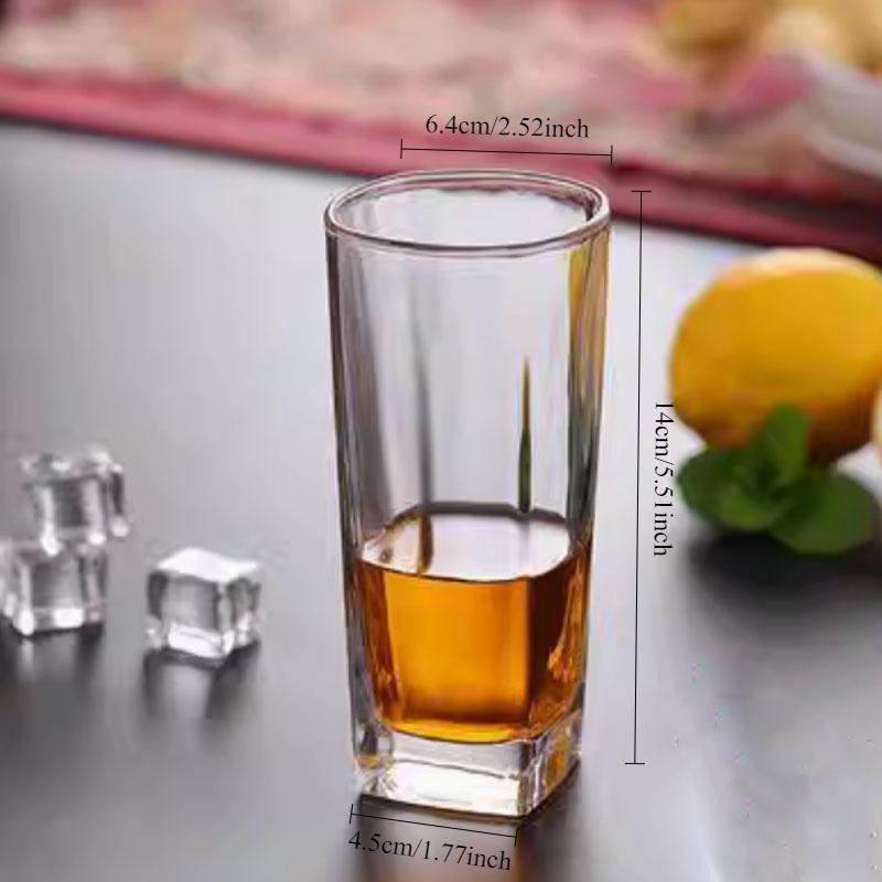 2pcs Daily Glass Cups Square Cups Beer and Spirits Cups Water Cups Milk Tea Cups Whisky Cups Restaurants Bars Tea Cup Beer Mug
