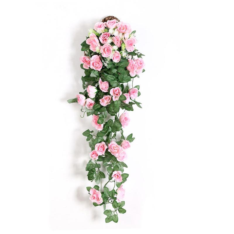 Good Home Decor Home Garden Decor Hanging Rose Flowers Vine Plant Indoor Fake Artificial Flower Outdoor