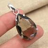Faceted Smoky Topaz Gemstone 925 Solid Silver Jewelry Pendant For Gift